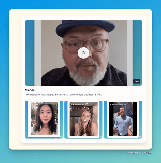 Video testimonial wall