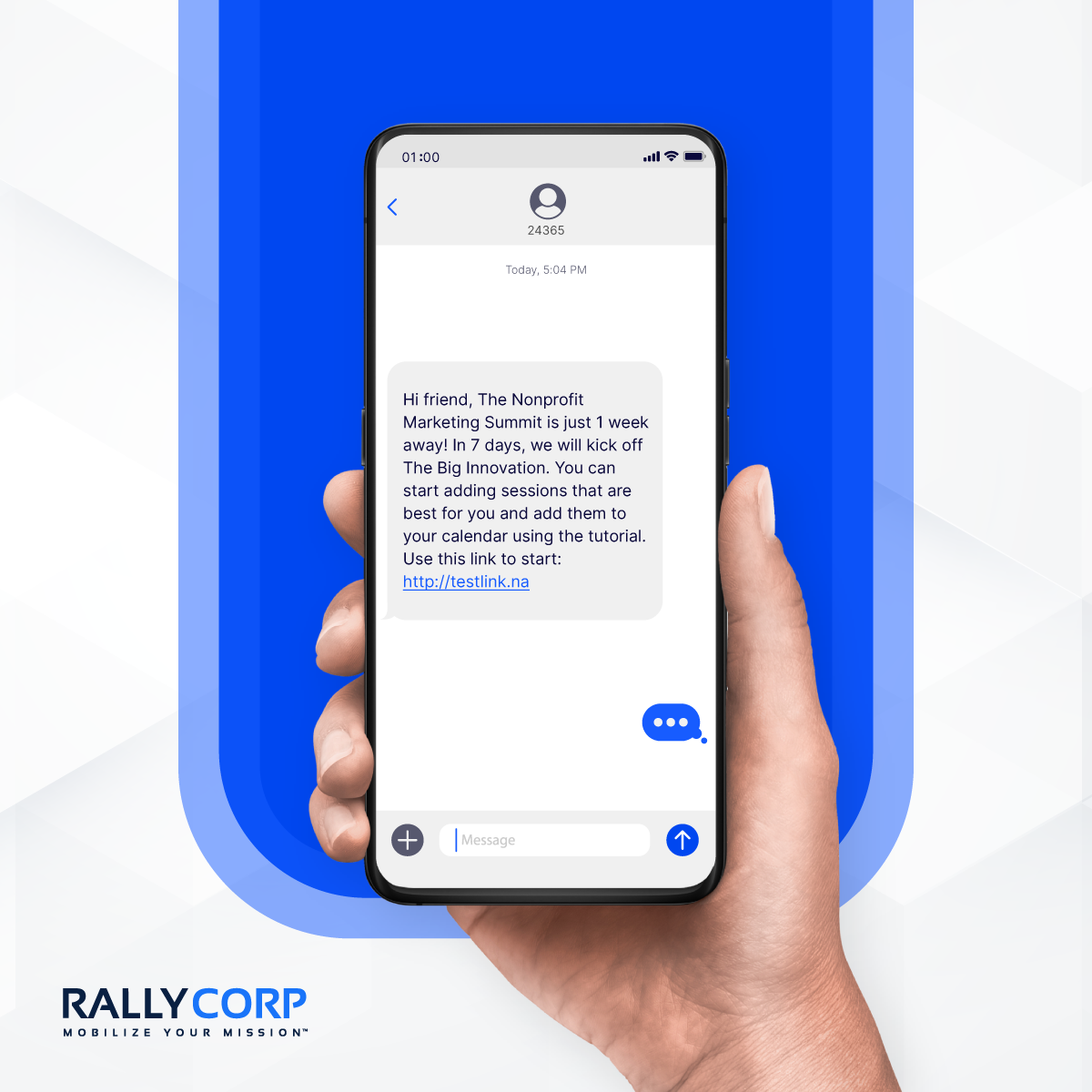 Text message reminder sent one week before the event.